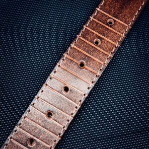 Distressed Leather Belt with Embossed Detail