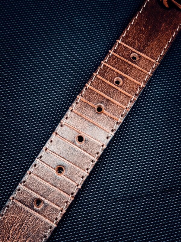 Distressed Leather Belt with Embossed Detail