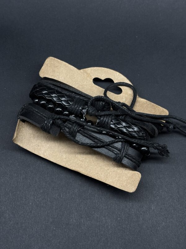 Winged Warrior Multi-Strand Leather Bracelet Set