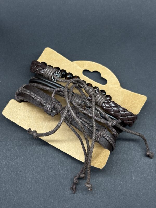 Winged Warrior Multi-Strand Leather Bracelet Set