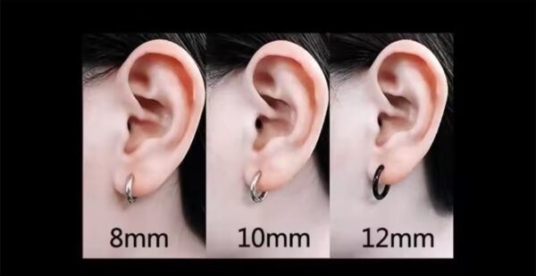 Minimalist Hoop Earrings Black (Pair)