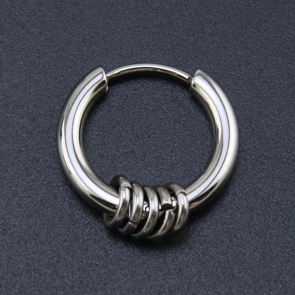 Hoop Pierced Earrings With Rings 12mm