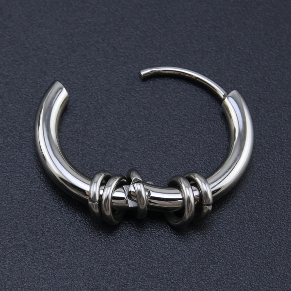 Hoop Pierced Earrings With Rings 12mm
