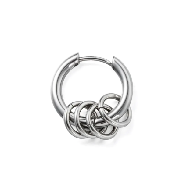 Hoop Pierced Earrings With Rings 12mm