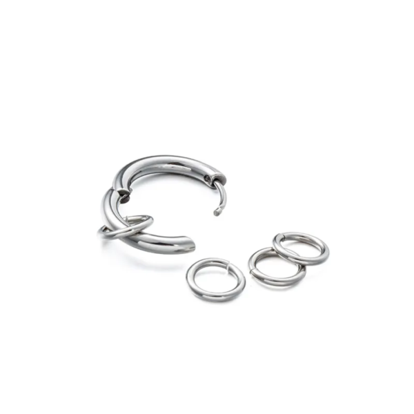 Hoop Pierced Earrings With Rings 12mm