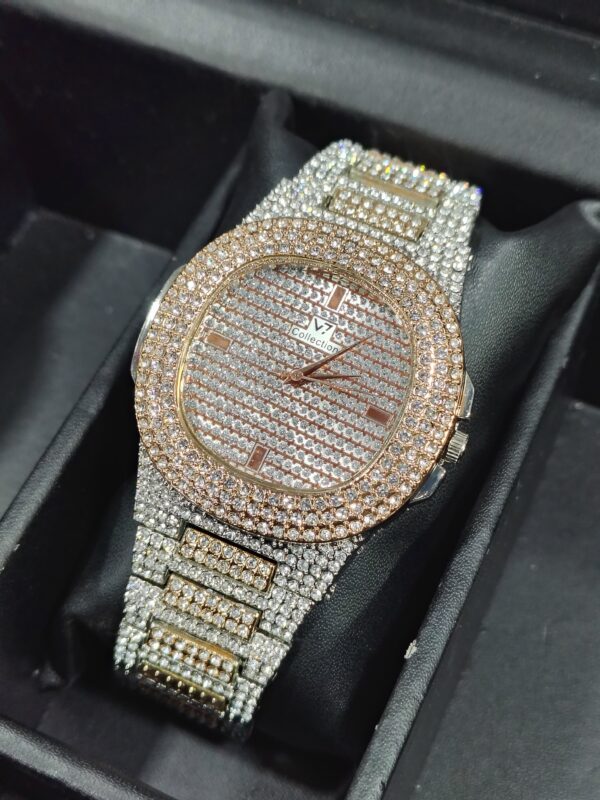 Diamond Silver And Rose Gold Watch