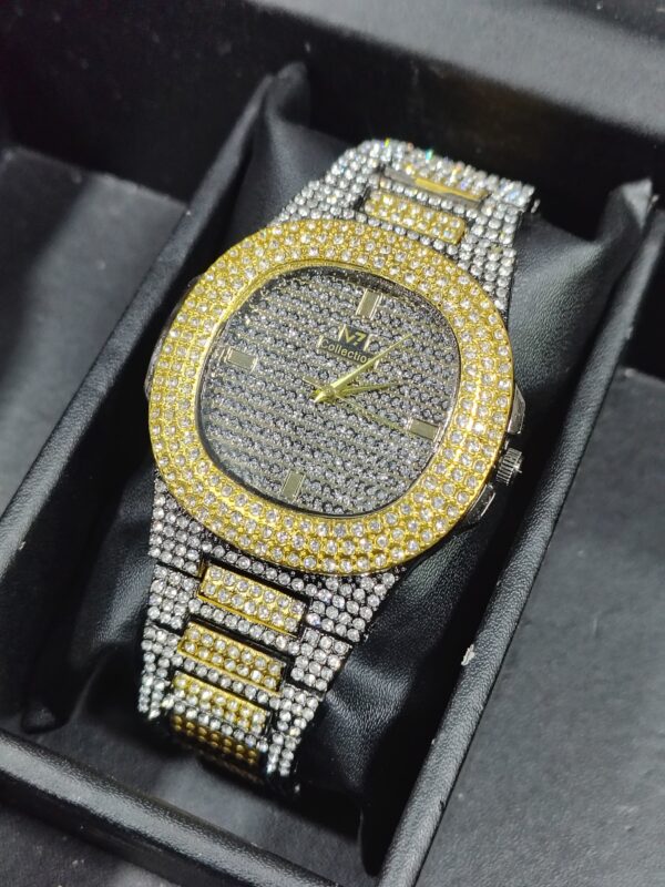 Gold and Black Diamond Watch