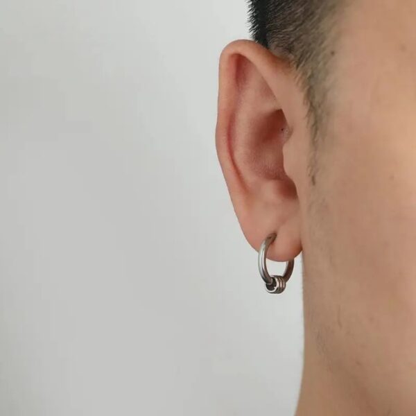 Hoop Pierced Earrings With Rings 12mm