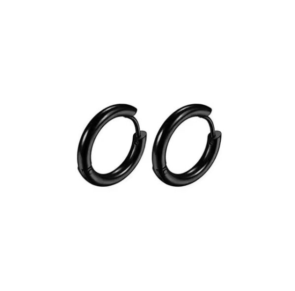 Minimalist Hoop Earrings Black (Pair)