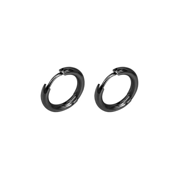 Minimalist Hoop Earrings Black (Pair)