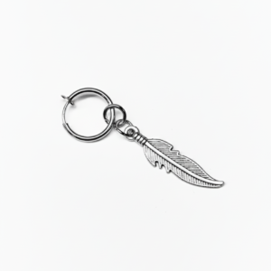 Feather Charm Clip-On Hoop (Pair)