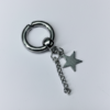 Silver-Tone Non-Pierced Star and Chain Dangle Earring (Pair)