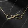 Infinity heart single name necklace