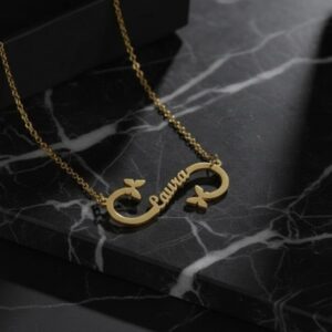 Infinity Butterfly Name Pendant