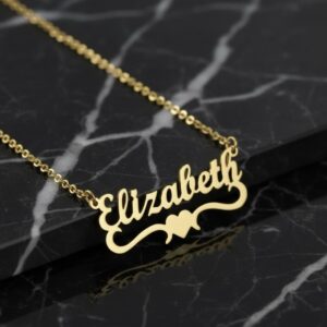Bottom heart style name necklace