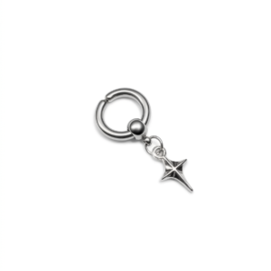 Star Charm Non-Pierced Hoop Earrings for Men & Women | Stainless Steel | Anti-Tarnish