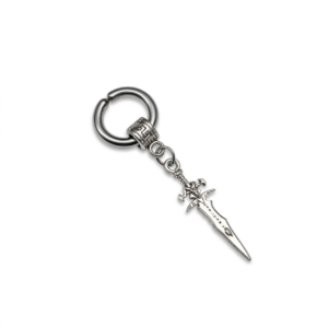 Sword Charm Non-Pierced Hoop Earring | Stainless Steel | Anti-Tarnish | Unisex