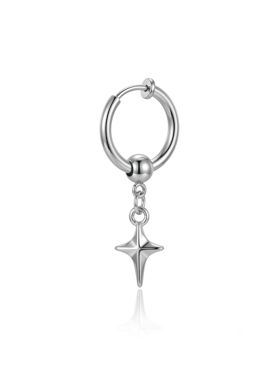 Star Charm Non-Pierced Spring Earrings for Men & Women | Stainless Steel | Anti-Tarnish
