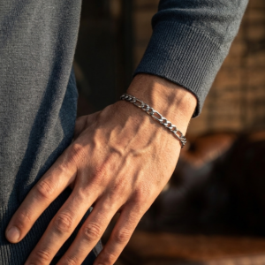 Titan 5MM Figaro Bracelet – Stainless Steel | Anti-Tarnish | 8.5 Inches