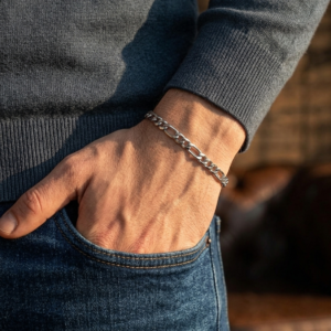 Titan 5MM Figaro Bracelet – Stainless Steel | Anti-Tarnish | 8.5 Inches