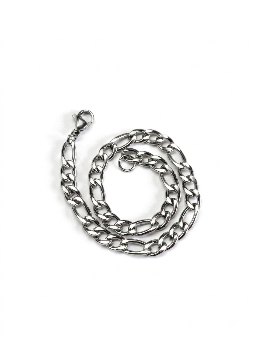 Titan 5MM Figaro Bracelet – Stainless Steel | Anti-Tarnish | 8.5 Inches