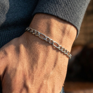 Titan 5MM Figaro Bracelet – Stainless Steel | Anti-Tarnish | 8.5 Inches