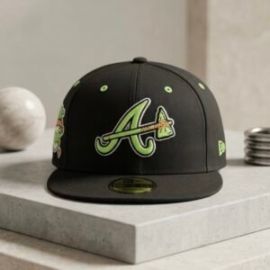 Hip Hop Embroidered Black Fitted Cap [Size (57.7cm)]
