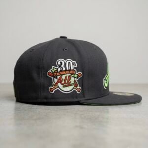 Hip Hop Embroidered Black Fitted Cap [Size (57.7cm)]