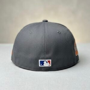 Hip Hop Embroidered Grey Fitted Cap [Size (57.7cm)]