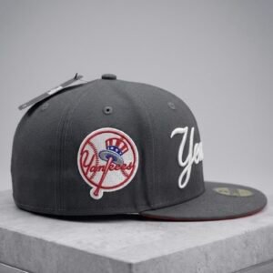 Hip Hop Embroidered Grey Fitted Cap [Size (57.7cm)]
