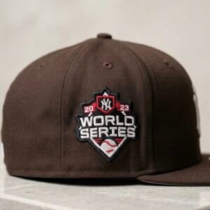 Hip Hop Embroidered Brown Fitted Cap [Size (57.7cm)]
