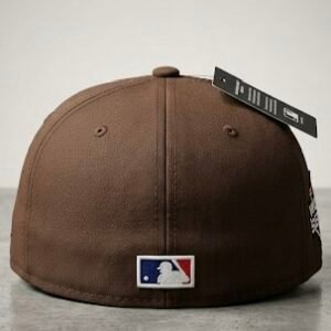 Hip Hop Embroidered Brown Fitted Cap [Size (57.7cm)]