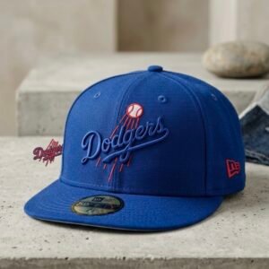 Hip Hop Embroidered Bule Fitted Cap [Size (57.7cm)]