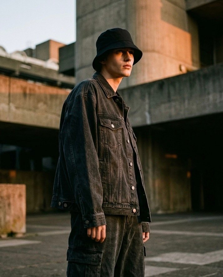 Classic All-Black Cotton Bucket Hat