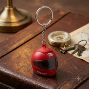 Mini Motorcycle Helmet LED Keychain
