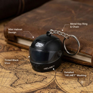 Mini Motorcycle Helmet LED Keychain