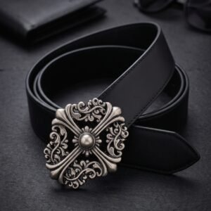 GOTHIC STYLE CH PLAIN BLACK BELT (36mm)