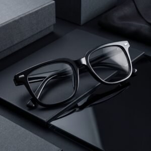 Plain Glossy Black Transparent Sunglasses