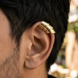 Gothic Armor Cartilage Cuff | Bold Minimalist Non Pierced Earring (GOLDEN)