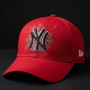 FITTED CAP RED (NY) (Size 56-57cm)