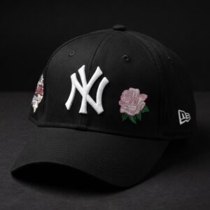 FITTED CAP BLACK (NY) (Size 56-57cm)