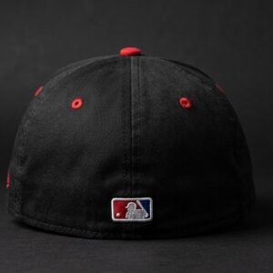 FITTED CAP RED-BLACK (NY) (Size 56-57cm)