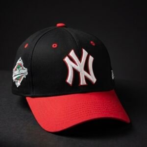 FITTED CAP RED-BLACK (NY) (Size 56-57cm)