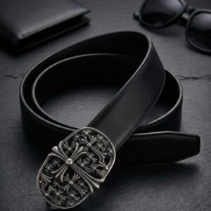 GOTHIC STYLE CH PLAIN BLACK BELT (36mm)